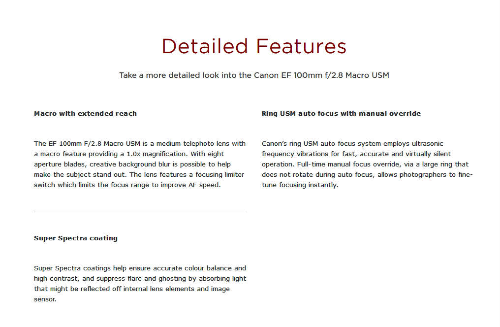 Canon EF 100mm f/2.8 USM Macro Lens in Very Good Condition