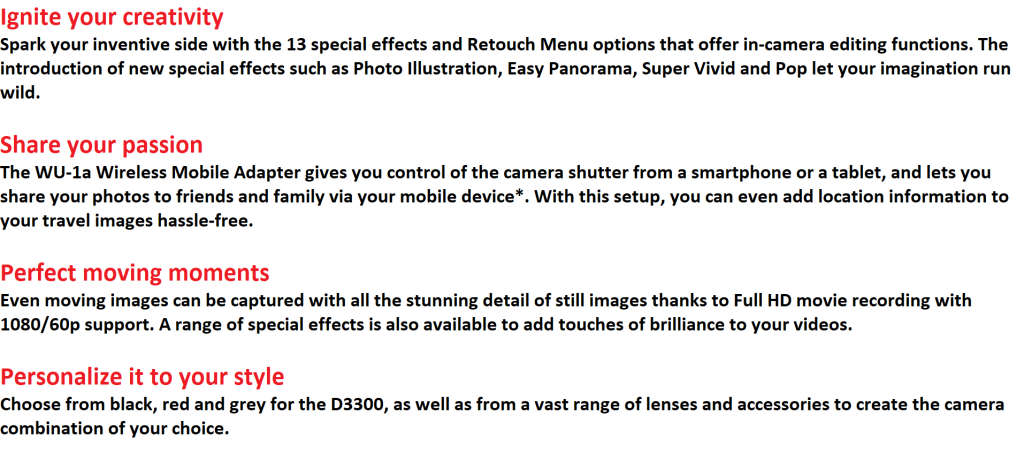 Nikon D3300 , 24.2 MP DSLR with AF-S DX NIKKOR 18-55mm f/3.5-5.6G VR II Zoom Lens, VERY LOW SHUTTER