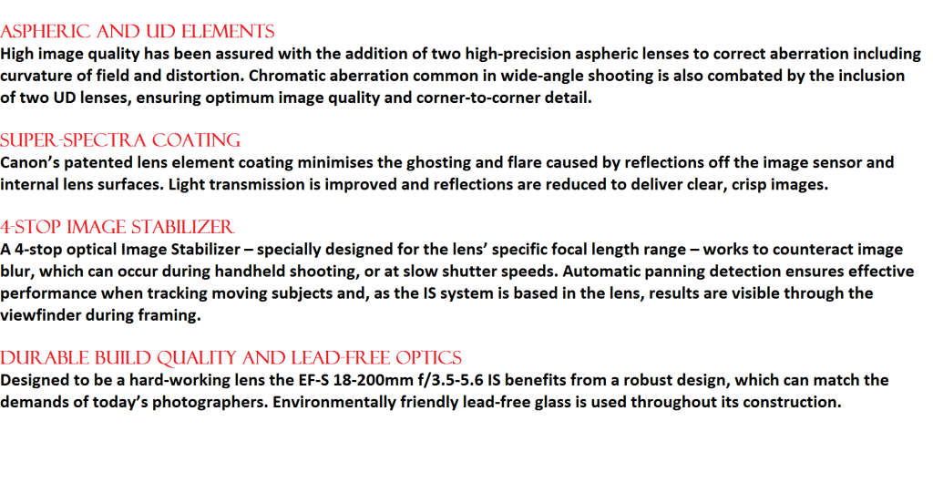 CANON EF-S 18-200mm f/3.5-5.6 IS IN EXCELLENT CONDITION