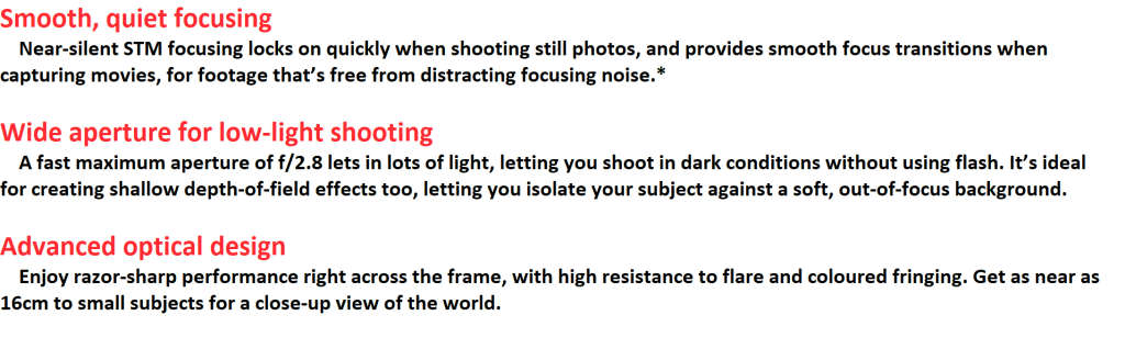 Canon EF-S 24mm f/2.8 STM Pancake Lens