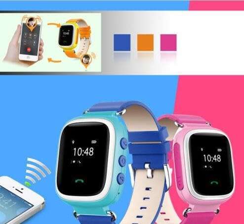 Q80 GPS + AGPS + LBS Smart Watch touch screen kids tracker - Pink and Blue