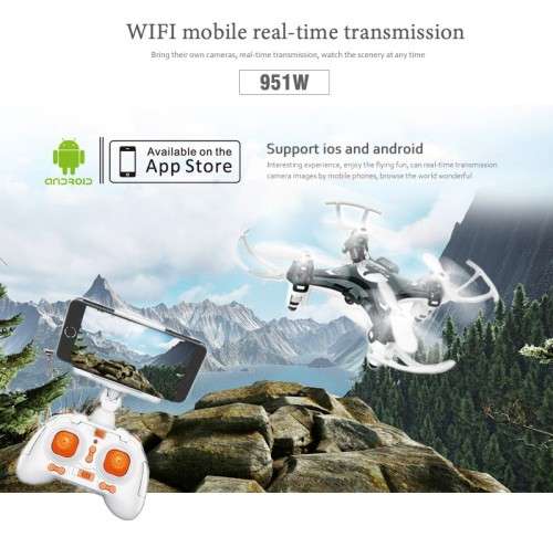 WIFI Mini Pocket Drone FPV 4CH 6-axis gyro Quadcopter with 30W Camera Smartphone Holder Transmitter
