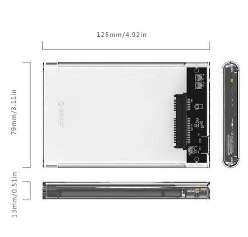 1 TB External HDD with Orico 2.5 USB3.0 External HDD Enclosure Transparent