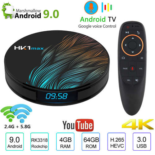 HK1 Mini Quad Core 2+16GB 4K HD WiFi TV Set-Top Box Media Player for Android 9.0