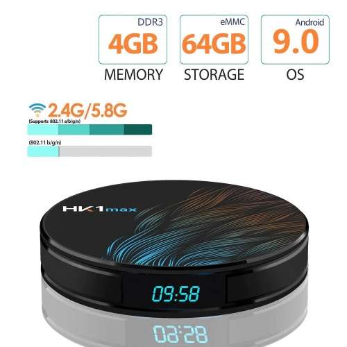HK1 Mini Quad Core 2+16GB 4K HD WiFi TV Set-Top Box Media Player for Android 9.0