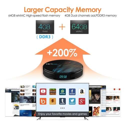 HK1 Mini Quad Core 2+16GB 4K HD WiFi TV Set-Top Box Media Player for Android 9.0