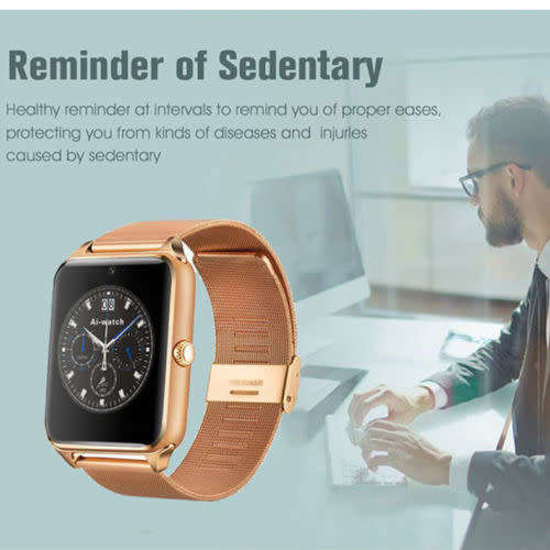 Z60 Bluetooth Smart Watch SIM Phone Mate Stainless Steel For IOS Android - Black, Gold and Silver