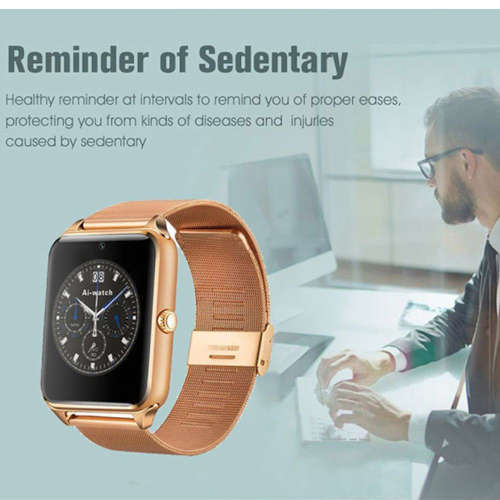 Z60 Bluetooth Smart Watch SIM Phone Mate Stainless Steel For IOS Android - Black, Gold and Silver