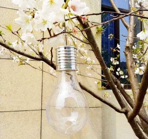 LED Solar Lamp With Light Sensor Solar Powered Hanging  For Outdoor Garden