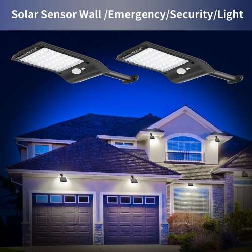 Solar Powered 36 LED PIR Motion Sensor Waterproof Street Security Light Wall Lamp for Outdoor Garden