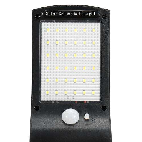 Solar Powered 36 LED PIR Motion Sensor Waterproof Street Security Light Wall Lamp for Outdoor Garden