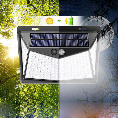 208 LED Solar Power PIR Motion Sensor Wall Light Outdoor Garden Lamp Waterproof