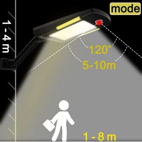 54 LED PIR motion sensor Solar Waterproof Street light with 3 modes Outdoor light wall