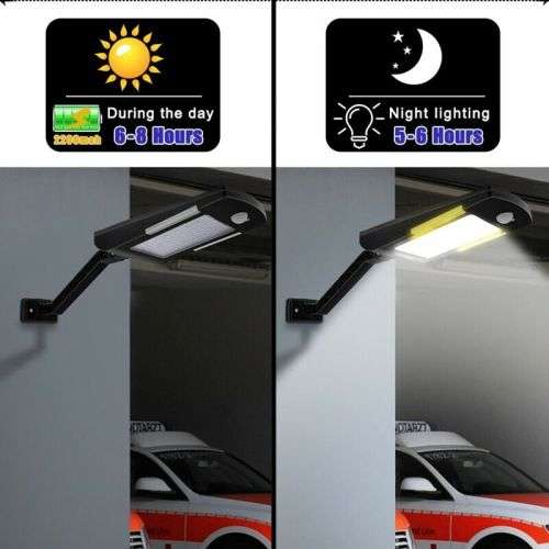 54 LED PIR motion sensor Solar Waterproof Street light with 3 modes Outdoor light wall