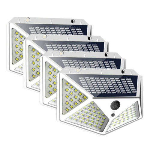100 LED Solar Power PIR Motion Sensor Wall Lights Outdoor Garden Waterproof Lamp