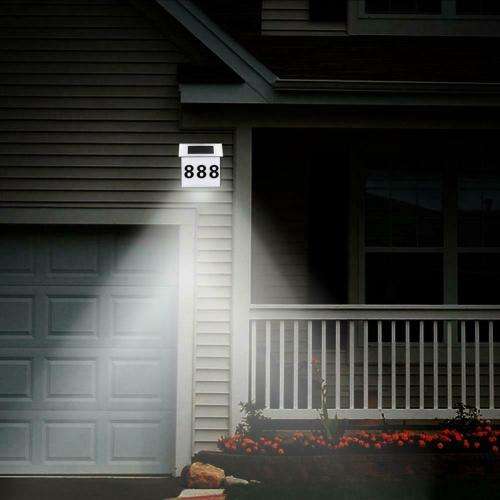 Solar Door Lamp LED Waterproof Number Doorplate Outdoor House Indicating Lights