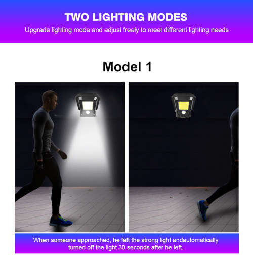 100 Cob outdoor with PIR motion sensor security wall mounted solar path light