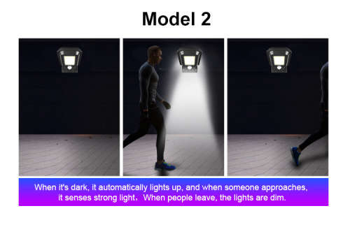 100 Cob outdoor with PIR motion sensor security wall mounted solar path light