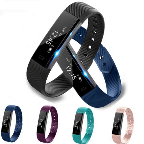 Bluetooths IP67 waterproof heart rate blood pressure fitness tracker ID115 smart band