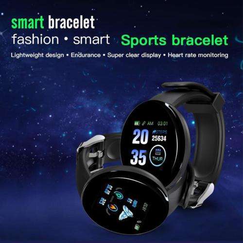 Hot Drogontech Round Screen D18 Smart Watch Waterproof Watches Fitness Wrist Band - Multi Colous
