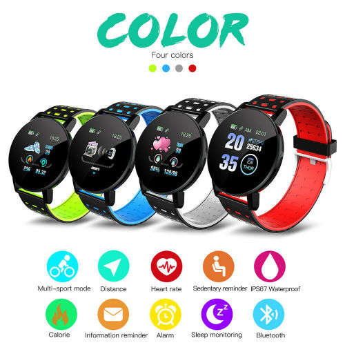 119 PLUS Bluetooth Smart Watch Waterproof Heart Rate Monitor Fitness Tracker