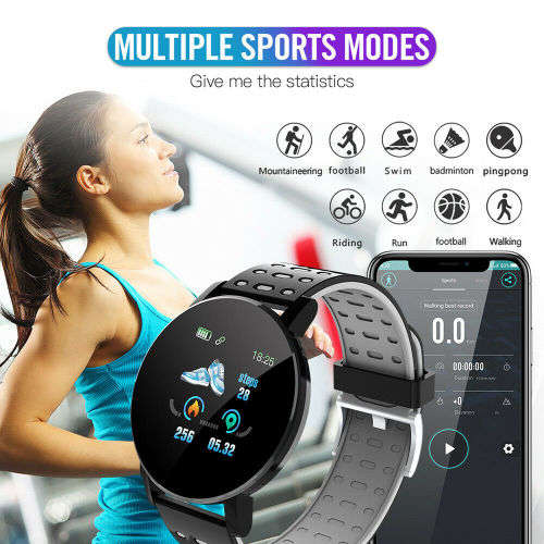 119 PLUS Bluetooth Smart Watch Waterproof Heart Rate Monitor Fitness Tracker