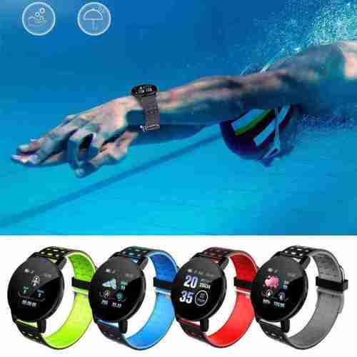 119 PLUS Bluetooth Smart Watch Waterproof Heart Rate Monitor Fitness Tracker