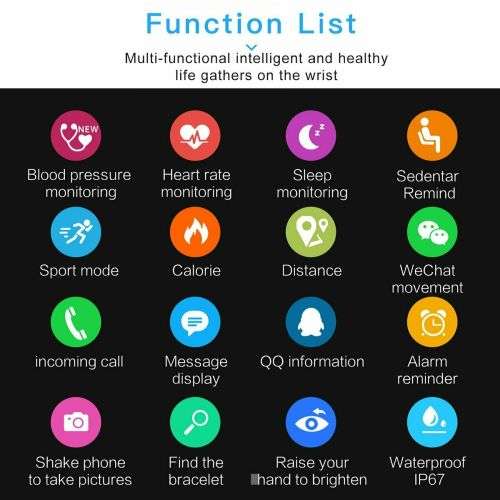 A6 Smart Bracelet Band Heart Rate Blood Pressure Oxygen Fitness Tracker Smart Watch Wristband