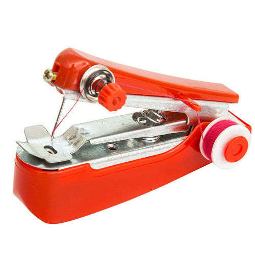 Portable Mini Hand-Held Clothes Fabrics Sewing Machine - RED