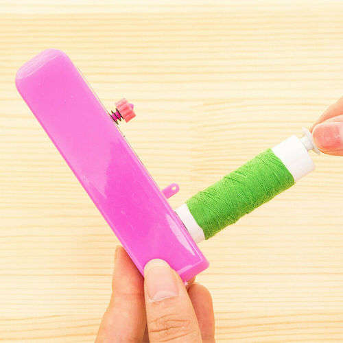 Portable Mini Hand-Held Clothes Fabrics Sewing Machine - RED