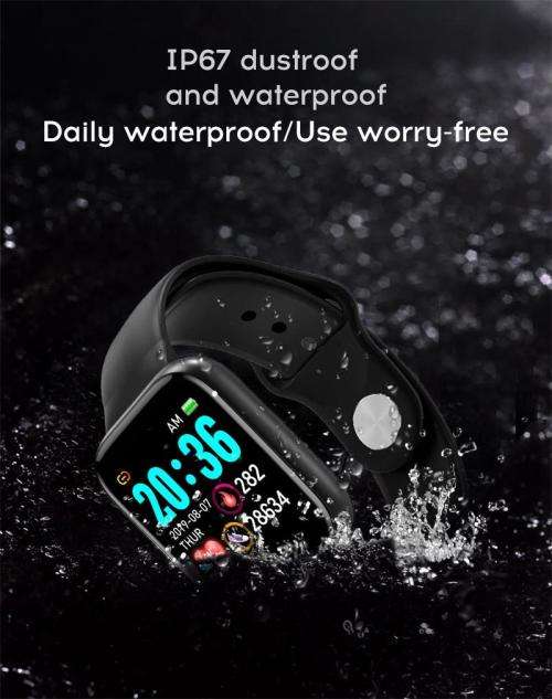 D20 Pro Smart Watch Y68 IP67 Waterproof Bluetooth Fitness Tracker Sports Watch Heart Rate Wristband