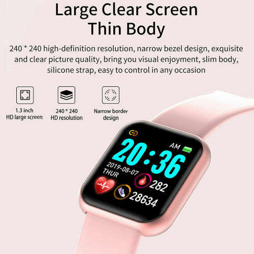 D20 Pro Smart Watch Y68 IP67 Waterproof Bluetooth Fitness Tracker Sports Watch Heart Rate Wristband