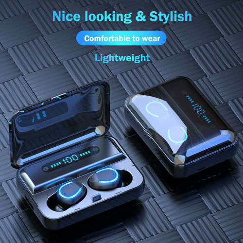 F9-9 Bluetooth 5.0 TWS Waterproof 8D Touch Button Earbuds also work as Power Bank