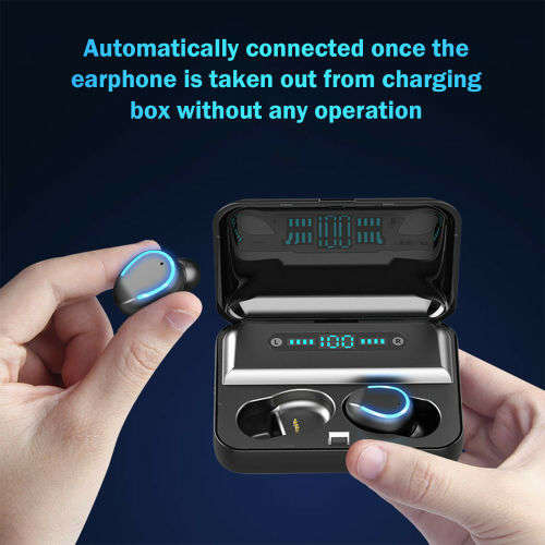 F9-9 Bluetooth 5.0 TWS Waterproof 8D Touch Button Earbuds also work as Power Bank