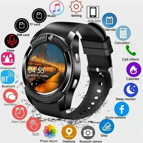 V8 Bluetooth Camera Smart Wrist Watch with sim slot