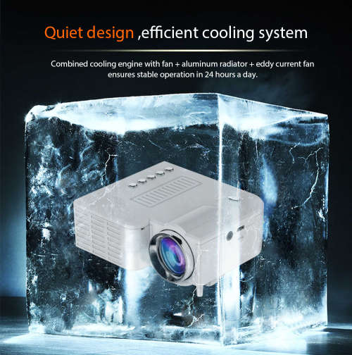 Latest mini led video projector HD 1080p support mobile projector, USB, TF Card - Black or White