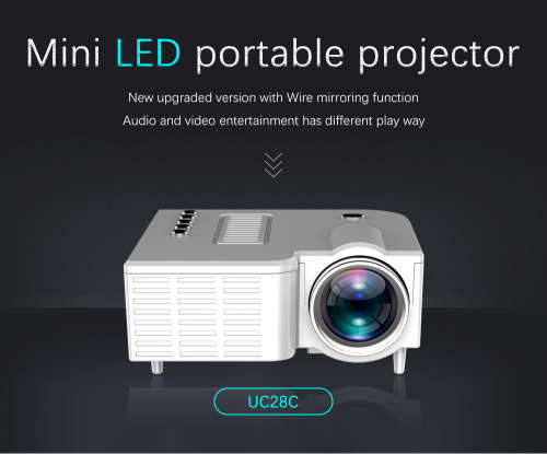 Latest mini led video projector HD 1080p support mobile projector, USB, TF Card - Black or White