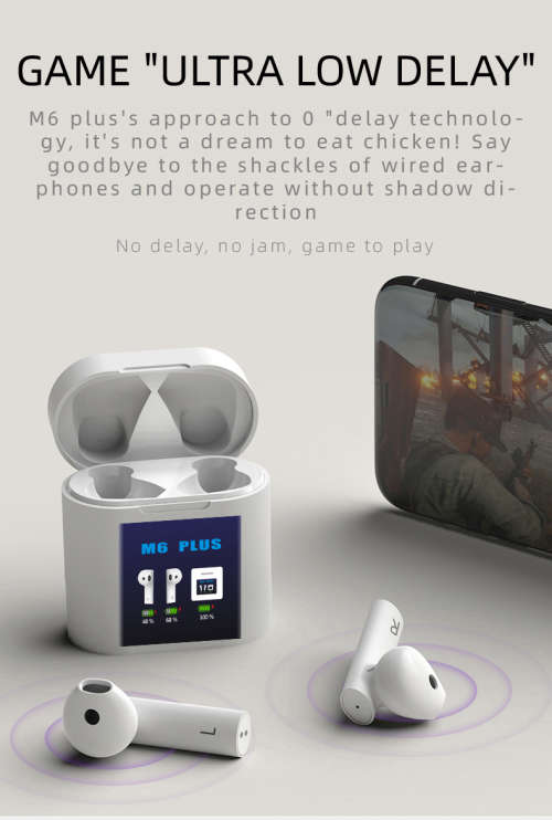 2020 New M6 PLUS TWS True Wireless Stereo Earbuds with Charging Case and intelligent thermometer
