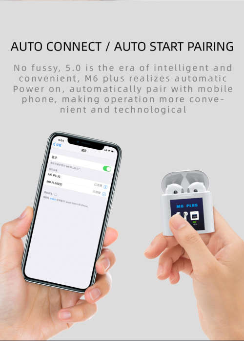 2020 New M6 PLUS TWS True Wireless Stereo Earbuds with Charging Case and intelligent thermometer