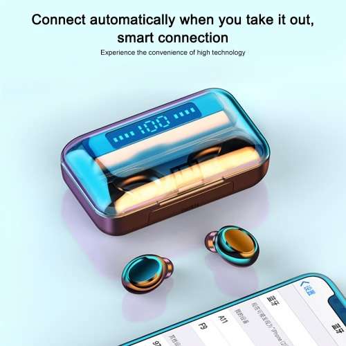 F9 Bluetooth 5.0 TWS Wireless Waterproof 8D Touch Button Stereo Headset also work as Power Bank