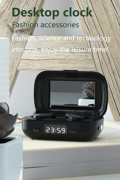 Latest M13 Sport Bluetooth Wireless Earphone with Mirror Clock Flashlight 4 in 1 Tws Earbuds Headset