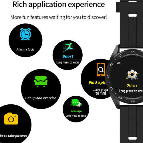 X10 Watch 1.3 Inch Screen Smart Bracelet Heart Rate Watch for iOS & Android - Black / Brown Leather