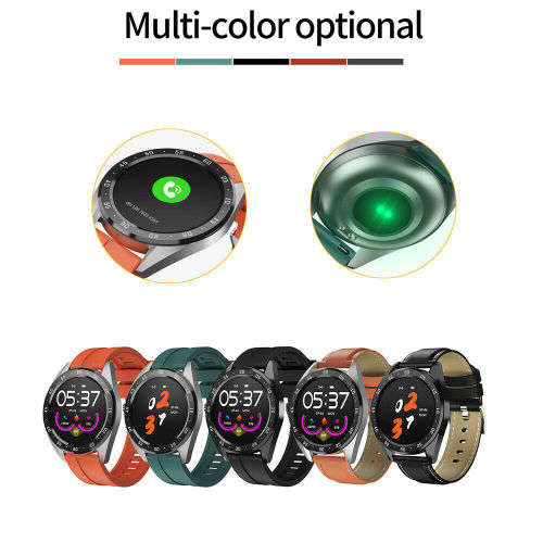 X10 Watch 1.3 Inch Screen Smart Bracelet Heart Rate Watch for iOS & Android - Black / Brown Leather