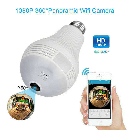 1080P 2MP/960P 1.3MP HD 360 Degree Panoramic IP Hidden Wifi Camera Light Bulb Security