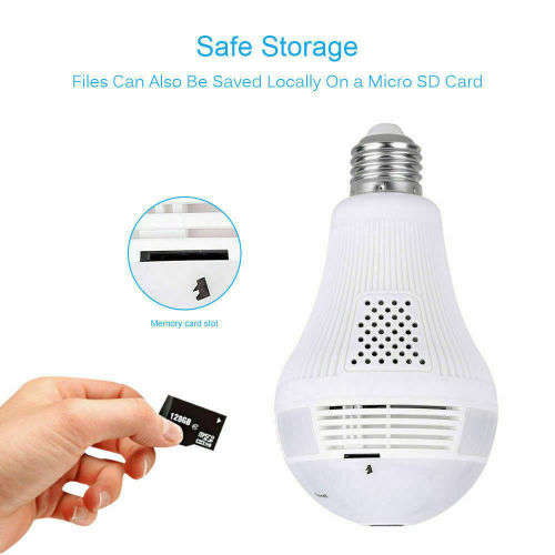 1080P 2MP/960P 1.3MP HD 360 Degree Panoramic IP Hidden Wifi Camera Light Bulb Security