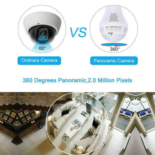 1080P 2MP/960P 1.3MP HD 360 Degree Panoramic IP Hidden Wifi Camera Light Bulb Security