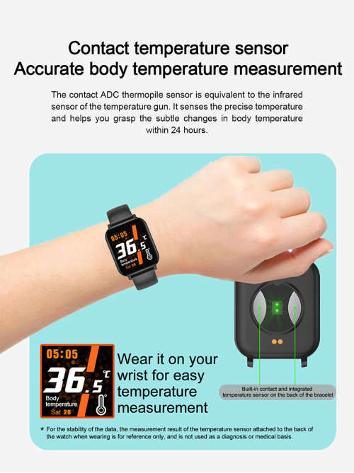 F25 True Body Temperature Waterproof Smart Watch Intelligent heart rate blood pressure