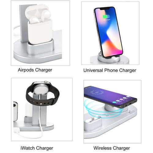 4 in 1 Multi-Functional QI Fast Wireless charging dock station - Black and White