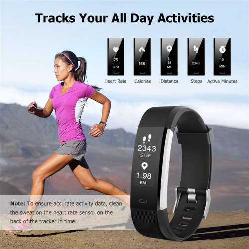 Bluetooths IP67 waterproof heart rate blood pressure fitness tracker ID115 smart band