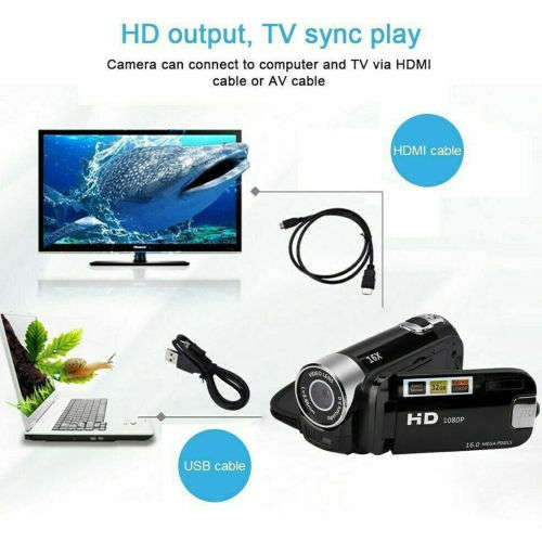 2.7 Inch 1080P HD Camcorder Digital Video Camera TFT LCD 16MP 16x Zoom DV AV Night Vision